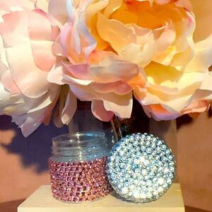 Handmade Pink & Silver Rhinestone Mini Organizer – Purse or Travel Sized Bling